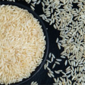Sona Massori Steam Rice (New Crop) in a black bowl