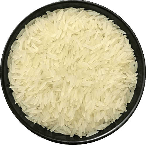 Pusa/ DB White/ Creamy Sella Basmati Rice in a black bowl