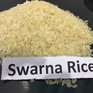 Swarna Sella Rice in a black bowl